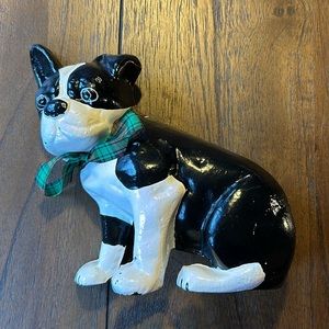 Vintage Cast Iron Reproduction Boston Terrier Door Stop